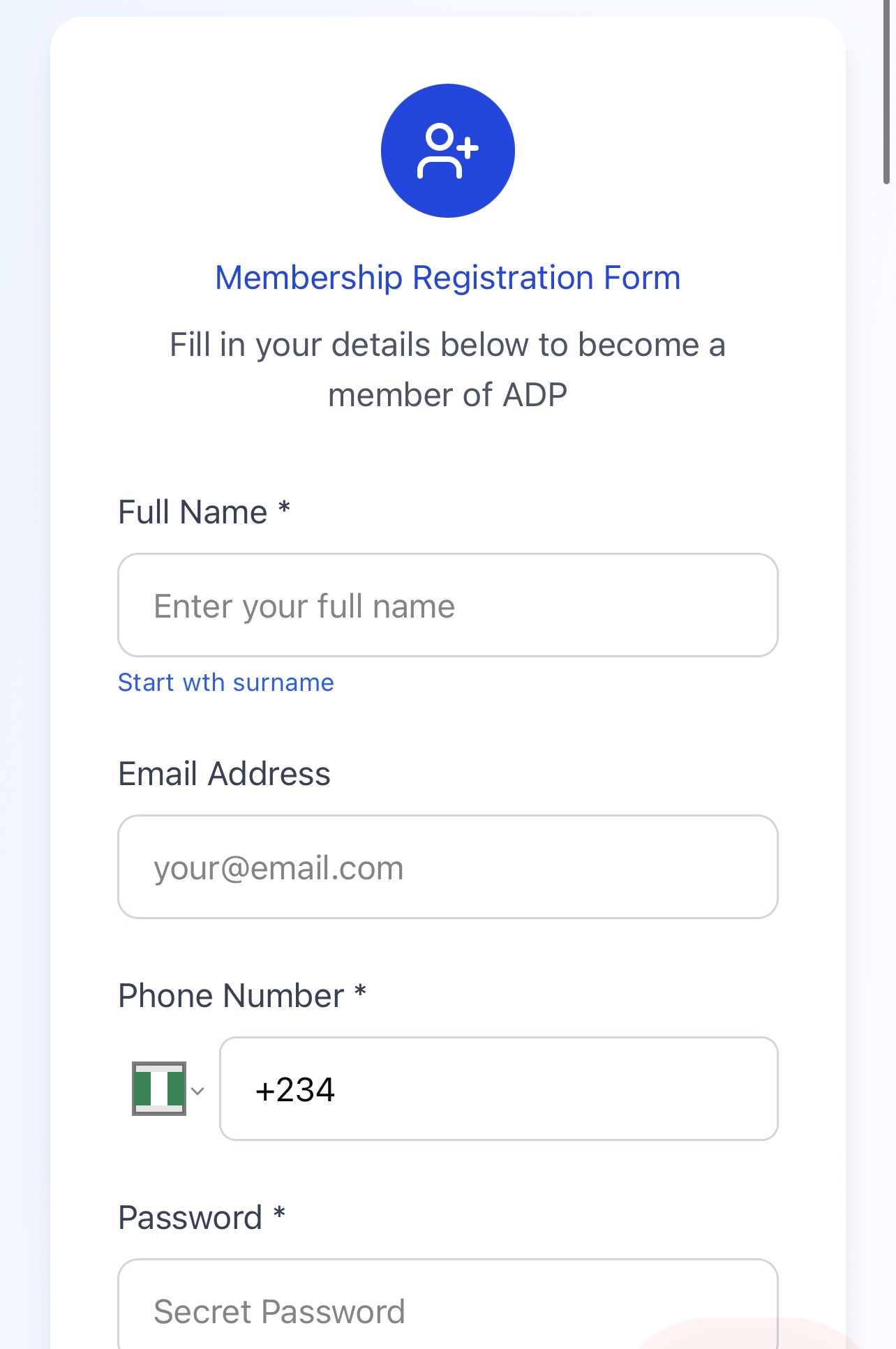 ADP Party Membership Registration Online: Portal, Login, Registration Form PDF