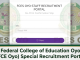 Federal College of Education Oyo (FCE Oyo) Special Recruitment: Portal, Login, Application, Requirements