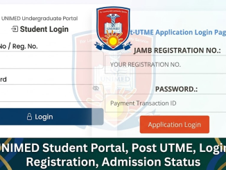 UNIMED Student Portal, Post UTME, Login, Registration, Admission Status