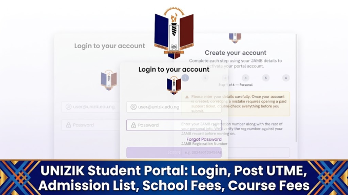 UNIZIK Student Portal: Login, Post UTME, Admission List, School Fees, Course Fees